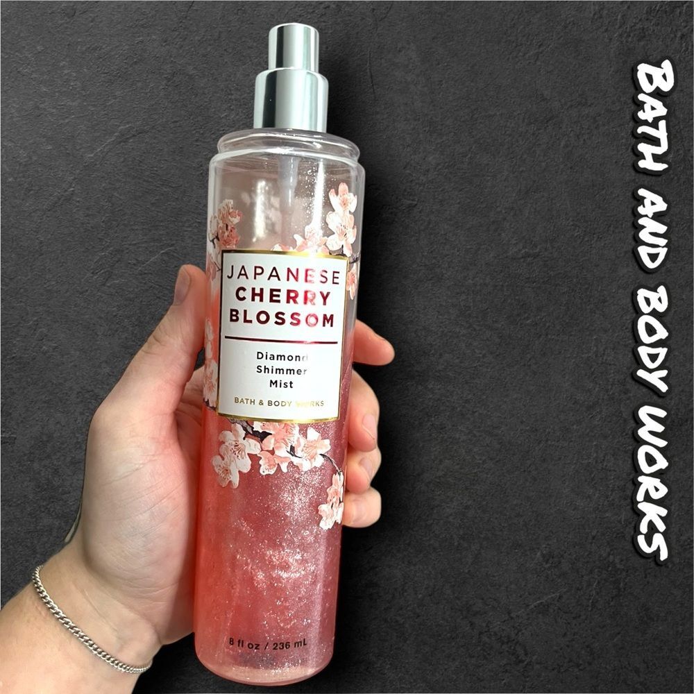 RARE HTF Bath and Body Works Japanese Cherry Blossom Diamond Shimmer Mist